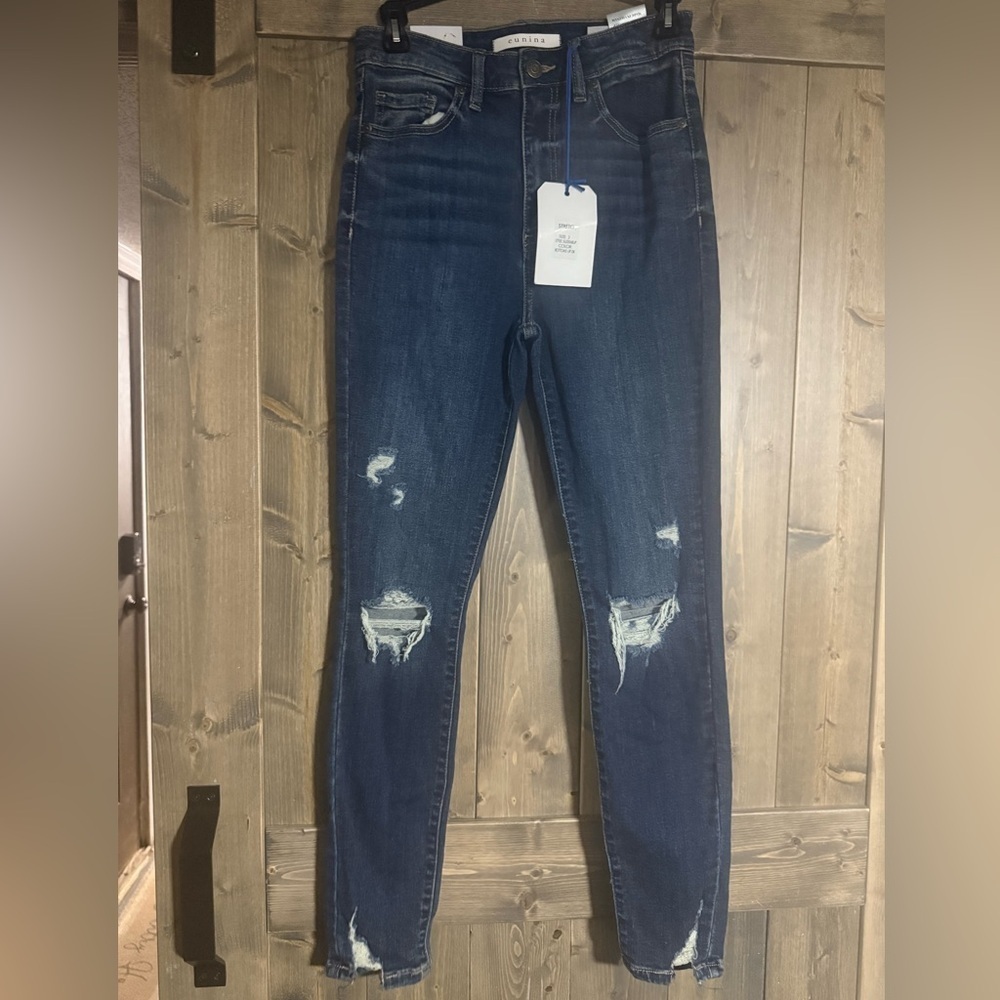 Eunina “Bella” Super High Rise Skinny Ankle Jeans – Dark Wash (Size 3)